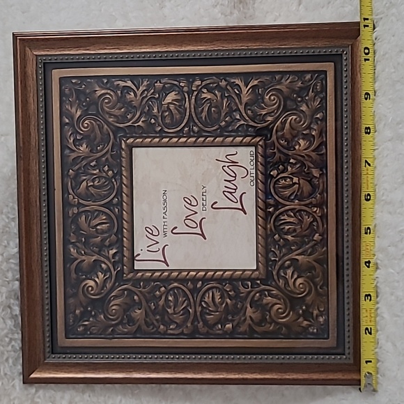 Live Passion Love Laugh Framed Wall Art Picture Bronze Scrolling Detailed 11x11 - Picture 8 of 10